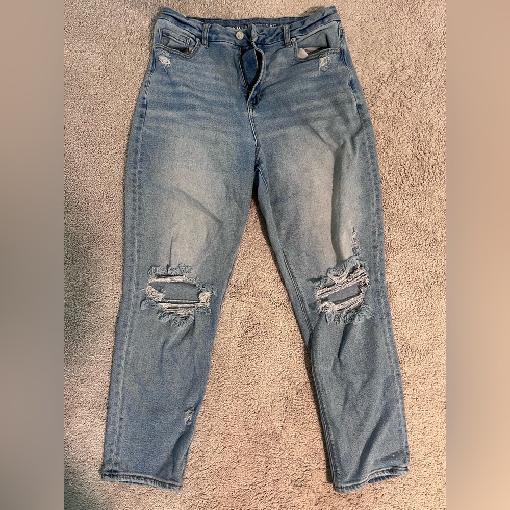 American Eagle Outfitters Blue Boyfriend Jeans Distressed